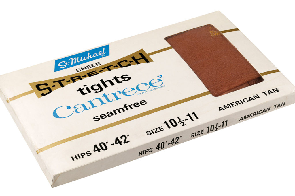 Colour image of a packet of tights.