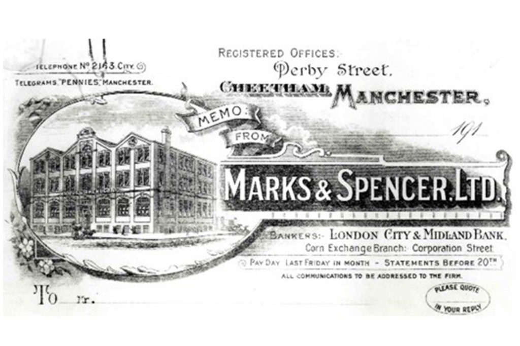 Black and white image of an illustrated letterhead.
