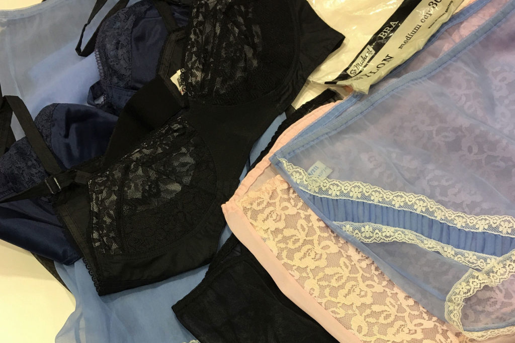 A colour image of a selection of lingerie.
