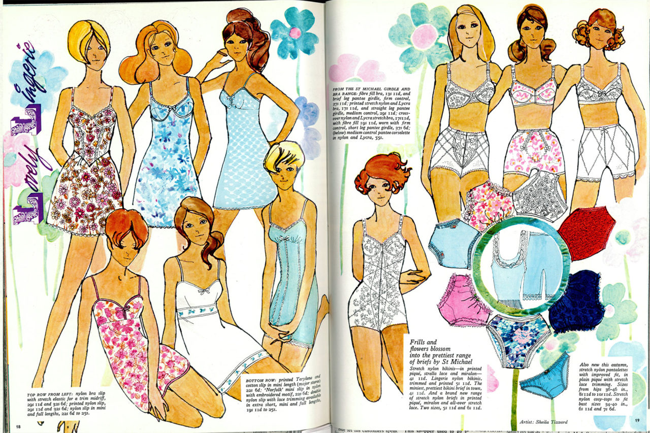 1960s lingerie, underwear, pantyhose, girdles, garters, slips