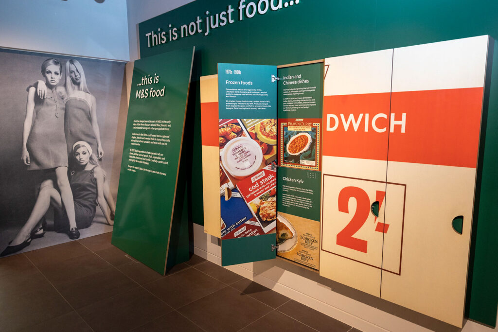 colour image of a museum display about food