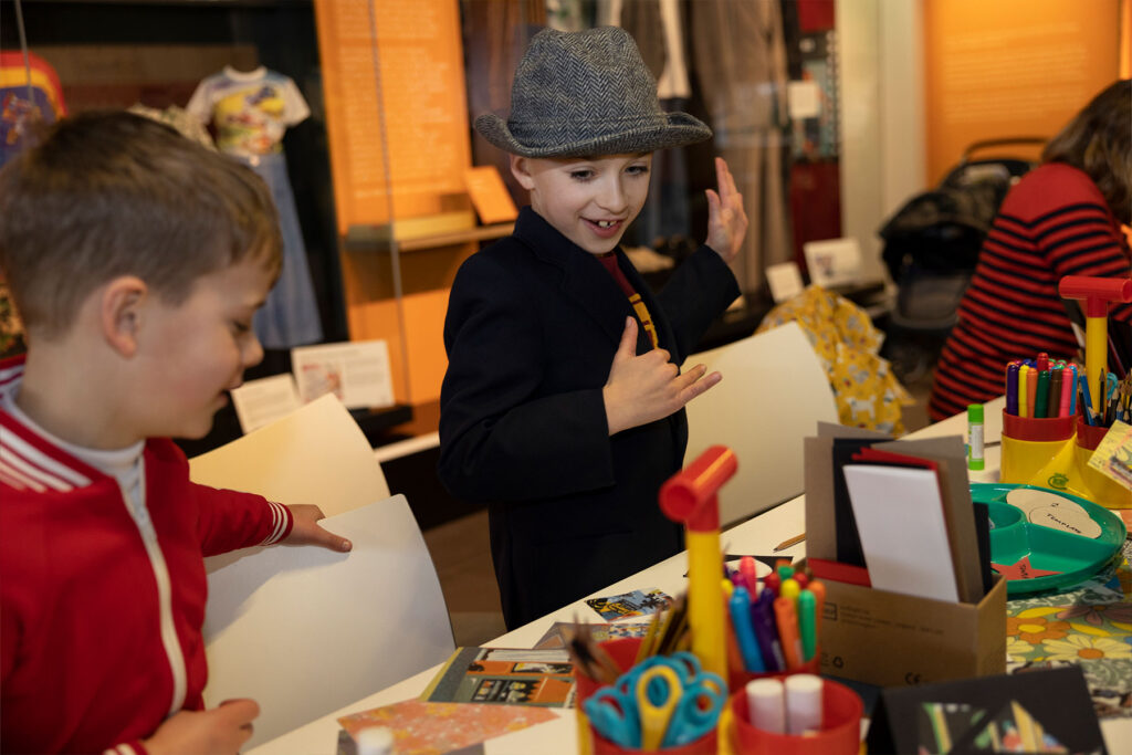 colour image of children at a craft table