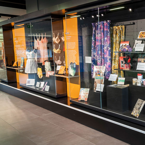 colour image of museum display cases