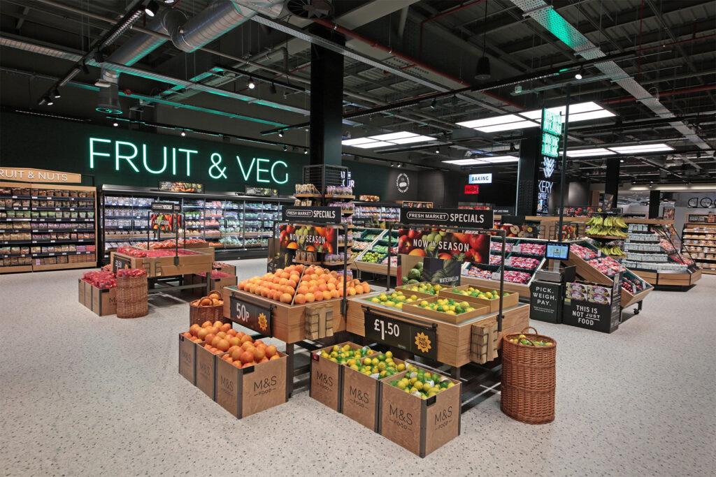 Colour photo of an M&S foodhall