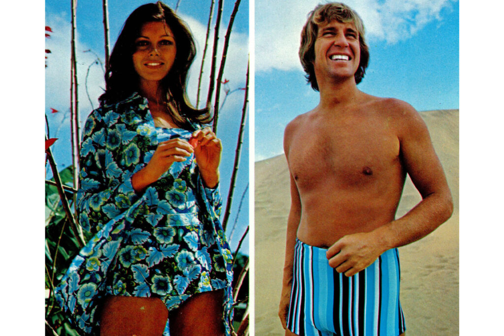 Colour photos of people in swimwear